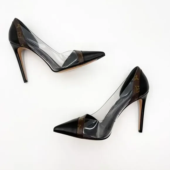 Louis Vuitton LV Monogram Call Back Heels Pumps EU 39.5 US 9.5 - Picture 8 of 12